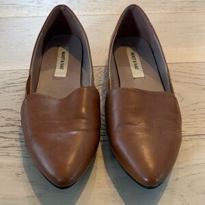 Matt & Nat Cognac Pointed-Toe Vegan Leather Flats